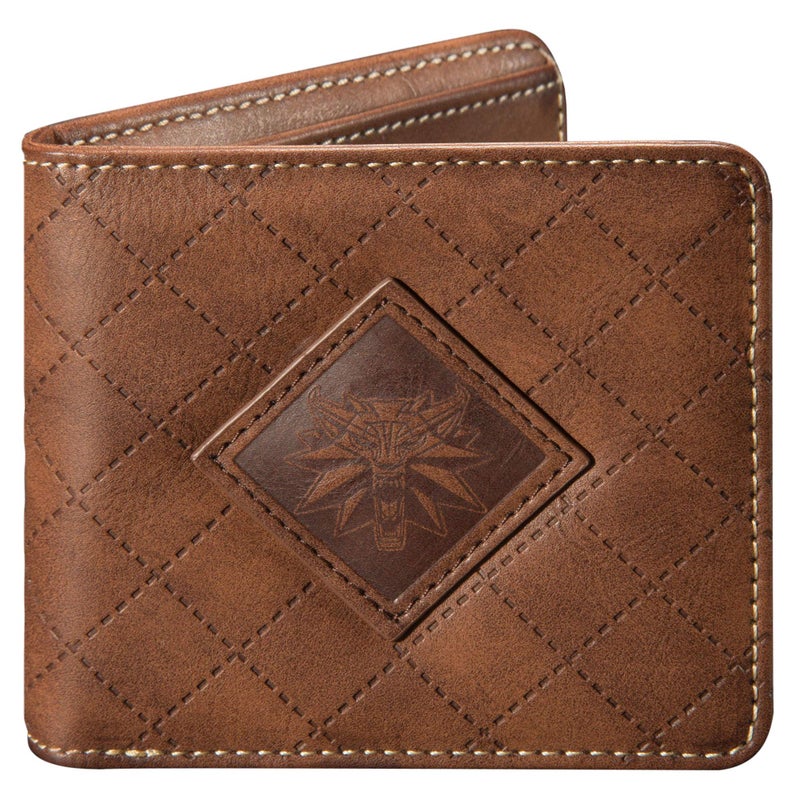 JINX The Witcher 3 White Wolf Logo Bi-Fold Wallet, Brown, Standard Size - Image 1